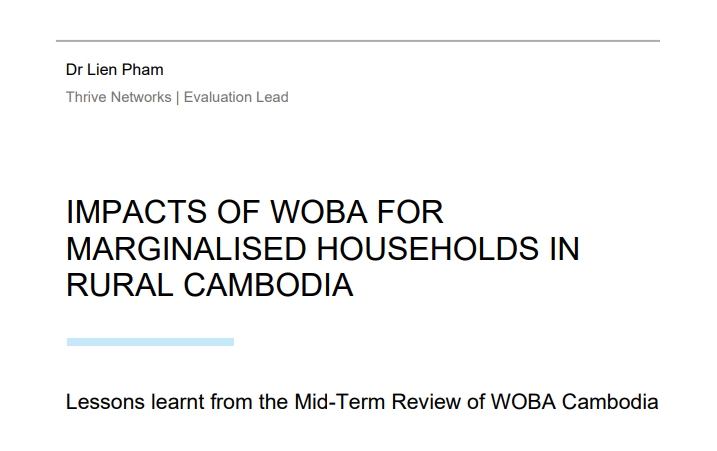 Impacts of WOBA Cambodia for Marginalised Households in Rural Cambodia: Lessons learnt from the Mid-Term Evaluation